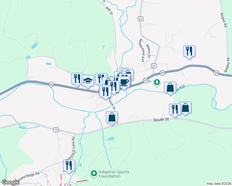 map of restaurants, bars, coffee shops, grocery stores, and more near in Windham