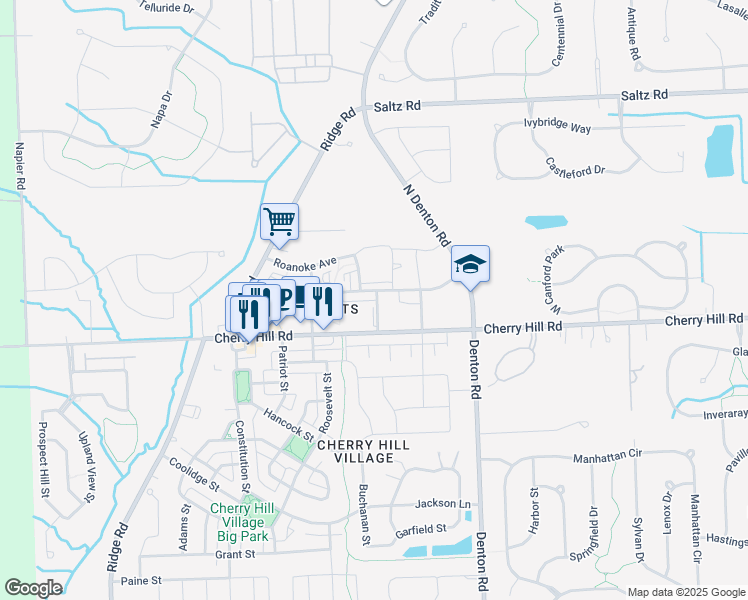 map of restaurants, bars, coffee shops, grocery stores, and more near 101 Fort Henry Street in Canton