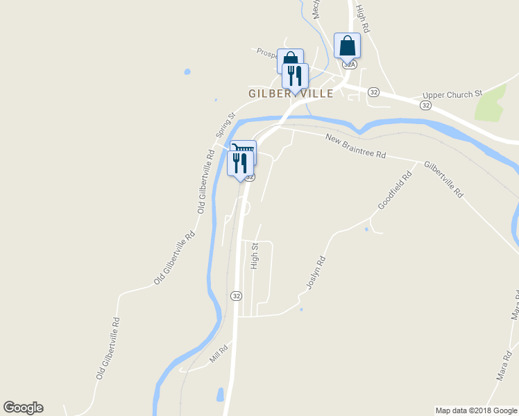 map of restaurants, bars, coffee shops, grocery stores, and more near 102 Highland Terrace in New Braintree