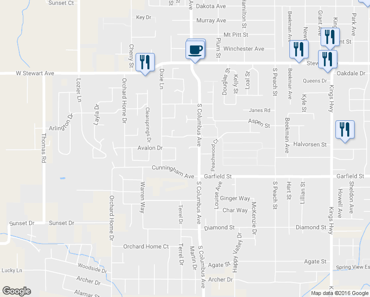 map of restaurants, bars, coffee shops, grocery stores, and more near 1370 Swayze Lane in Medford