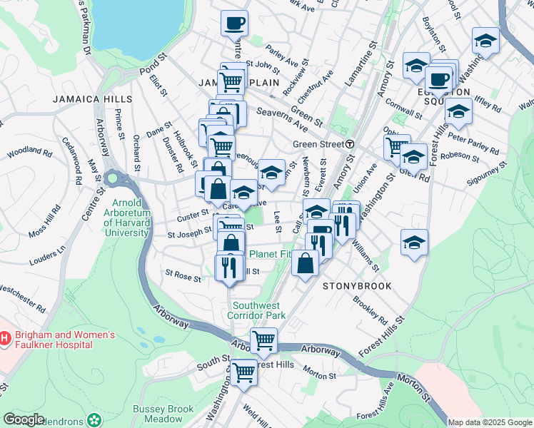 map of restaurants, bars, coffee shops, grocery stores, and more near 15 Lee Street in Boston
