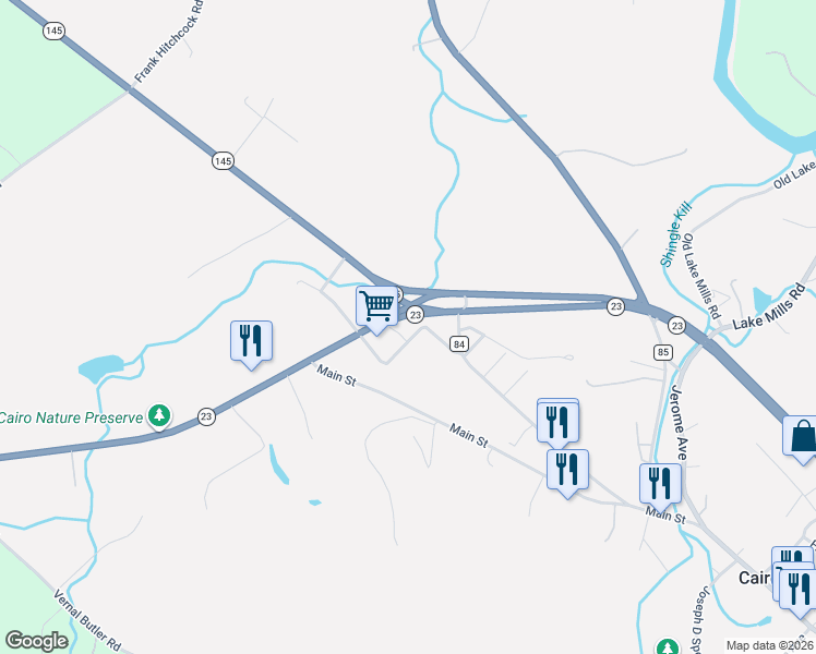 map of restaurants, bars, coffee shops, grocery stores, and more near 98 South Lincoln Drive in Cairo