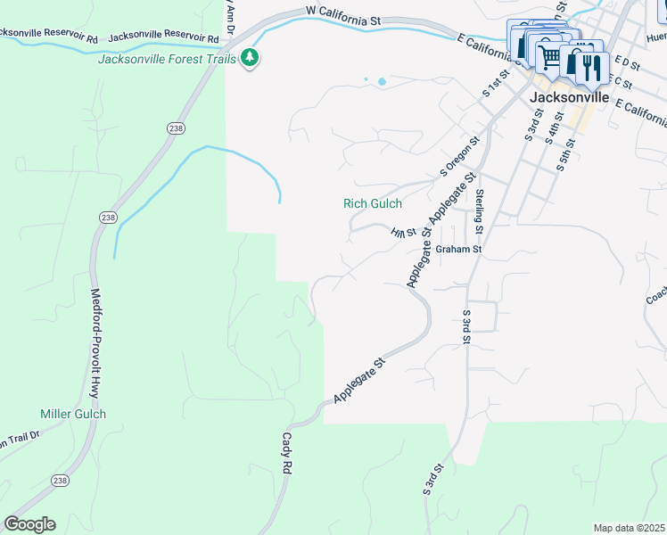 map of restaurants, bars, coffee shops, grocery stores, and more near 884 Hill Street in Jacksonville