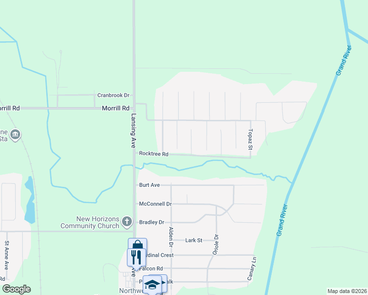 map of restaurants, bars, coffee shops, grocery stores, and more near 5123 South Granite Street in Jackson