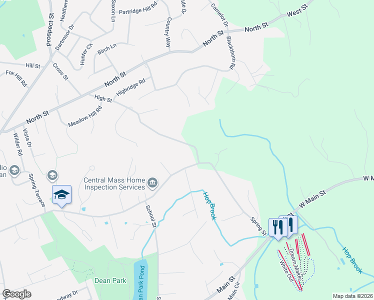map of restaurants, bars, coffee shops, grocery stores, and more near 13 High Street in Shrewsbury