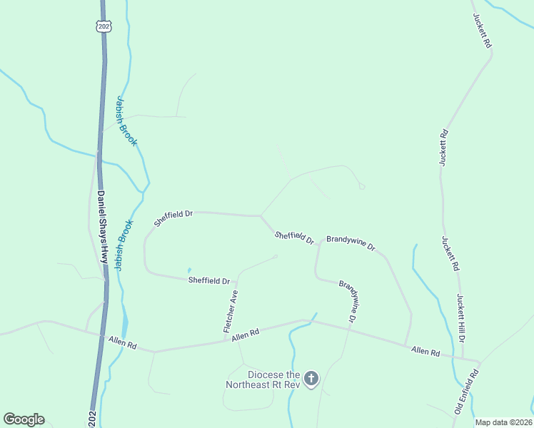 map of restaurants, bars, coffee shops, grocery stores, and more near 1-9 Sheffield Drive in Belchertown