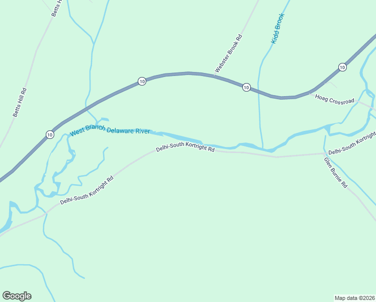 map of restaurants, bars, coffee shops, grocery stores, and more near 3012 County Road 18 in Delhi