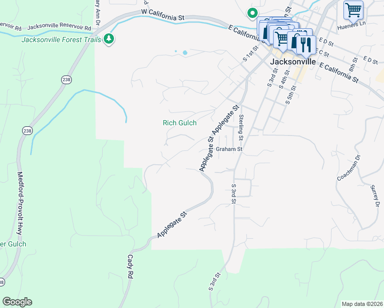 map of restaurants, bars, coffee shops, grocery stores, and more near 851 Hill Street in Jacksonville