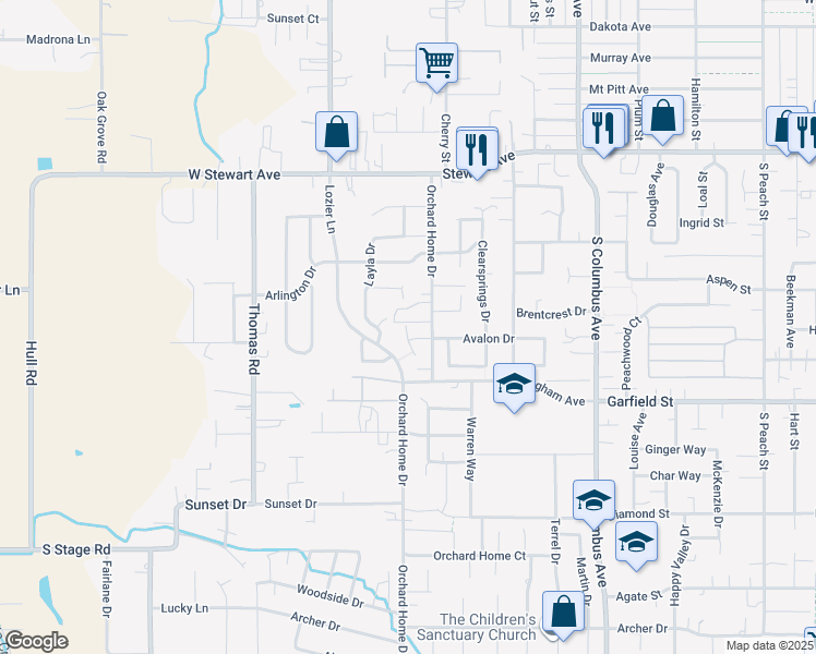 map of restaurants, bars, coffee shops, grocery stores, and more near 1411 Applegate Lane in Medford