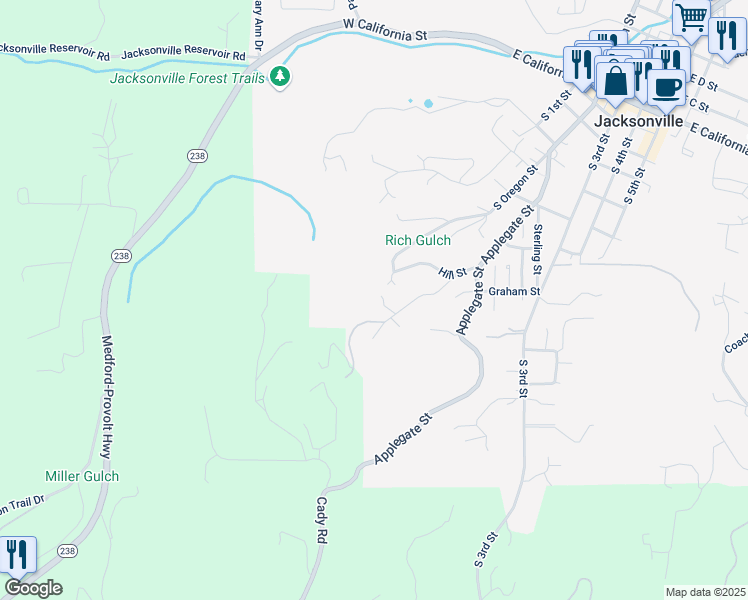 map of restaurants, bars, coffee shops, grocery stores, and more near 884 Hill Street in Jacksonville