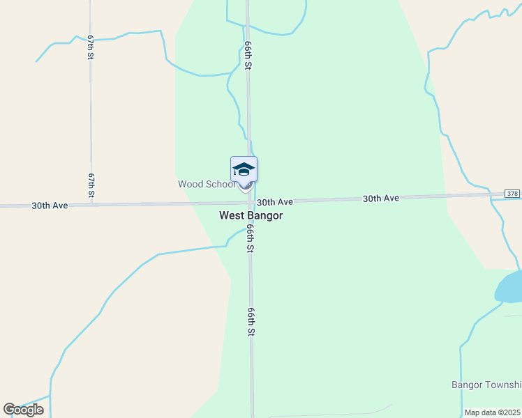 map of restaurants, bars, coffee shops, grocery stores, and more near 65905 County Road 378 in Bangor