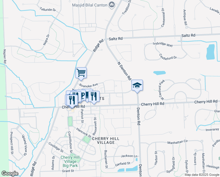 map of restaurants, bars, coffee shops, grocery stores, and more near 101 Fort Henry Street in Canton