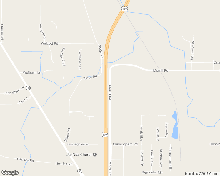 map of restaurants, bars, coffee shops, grocery stores, and more near 4055 Morrill Road in Jackson
