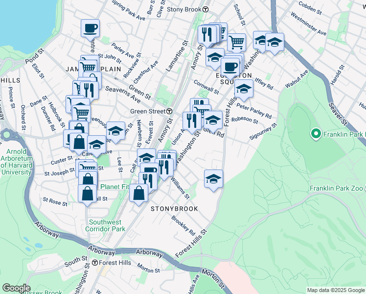 map of restaurants, bars, coffee shops, grocery stores, and more near 2-14 Kenton Road in Boston
