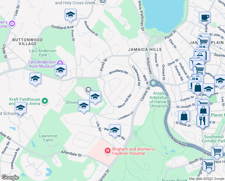 map of restaurants, bars, coffee shops, grocery stores, and more near 14 Slocum Road in Boston