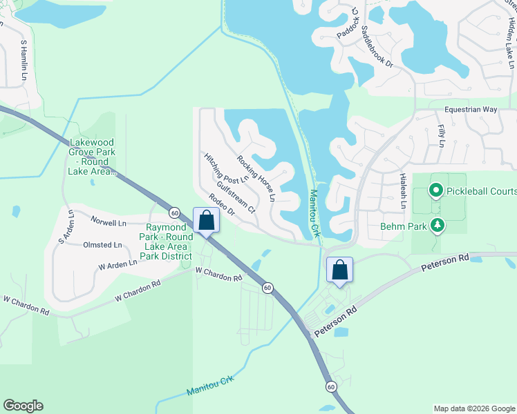 map of restaurants, bars, coffee shops, grocery stores, and more near 114 Hunter Court in Grayslake