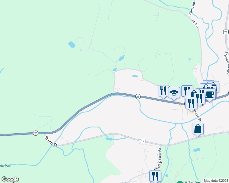 map of restaurants, bars, coffee shops, grocery stores, and more near 63 Hickory Hill Road in Windham
