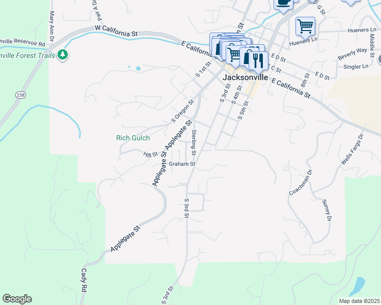 map of restaurants, bars, coffee shops, grocery stores, and more near 730 Sterling Street in Jacksonville