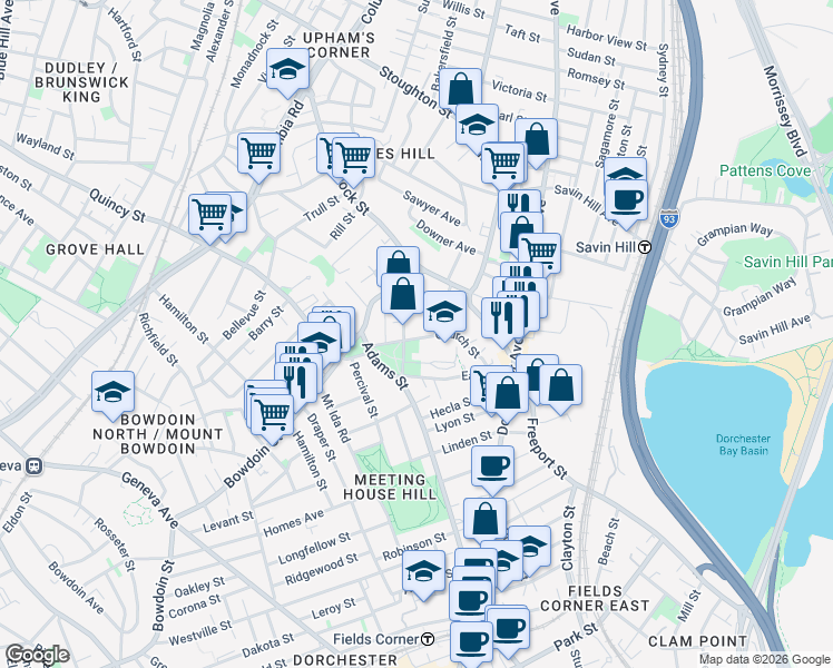 map of restaurants, bars, coffee shops, grocery stores, and more near in 