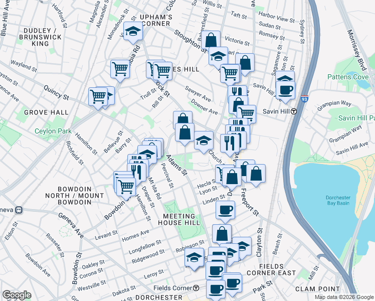 map of restaurants, bars, coffee shops, grocery stores, and more near in 