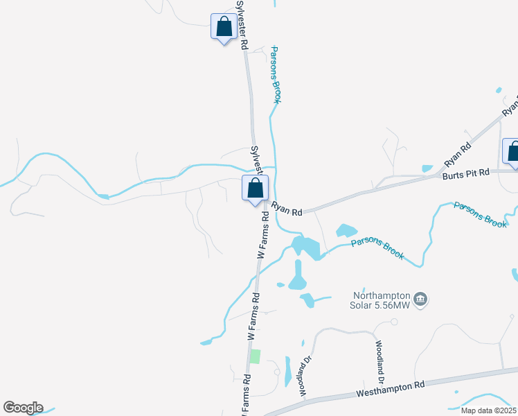 map of restaurants, bars, coffee shops, grocery stores, and more near 9 West Farms Road in Northampton