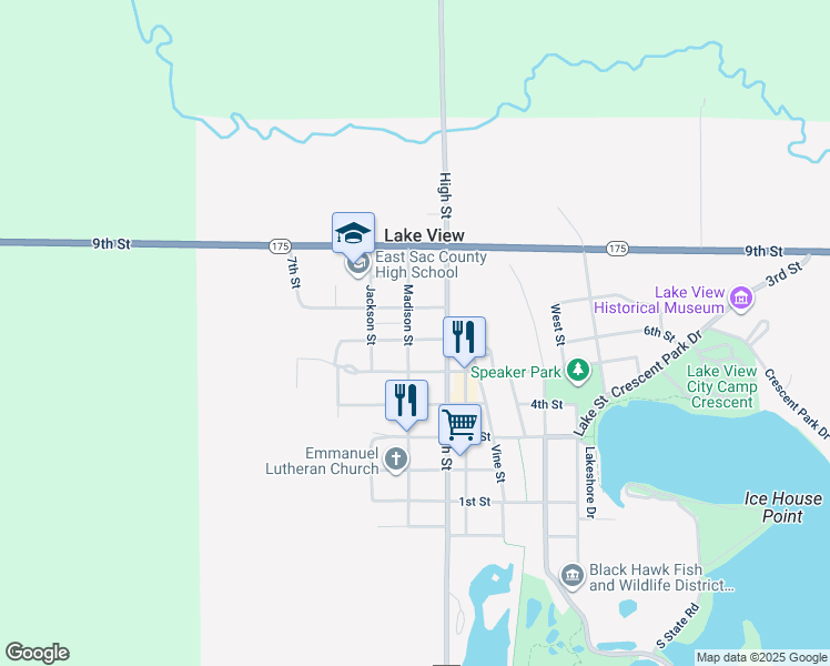 map of restaurants, bars, coffee shops, grocery stores, and more near 600-698 Madison Street in Lake View