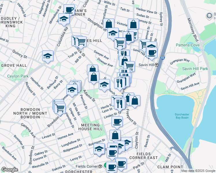 map of restaurants, bars, coffee shops, grocery stores, and more near in 