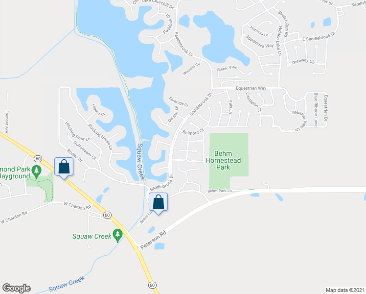 map of restaurants, bars, coffee shops, grocery stores, and more near 4 Mustang Court in Grayslake