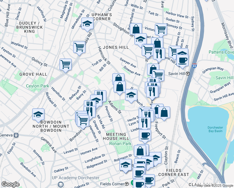 map of restaurants, bars, coffee shops, grocery stores, and more near in 