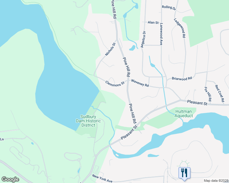 map of restaurants, bars, coffee shops, grocery stores, and more near 14 Clemmons Street in Southborough