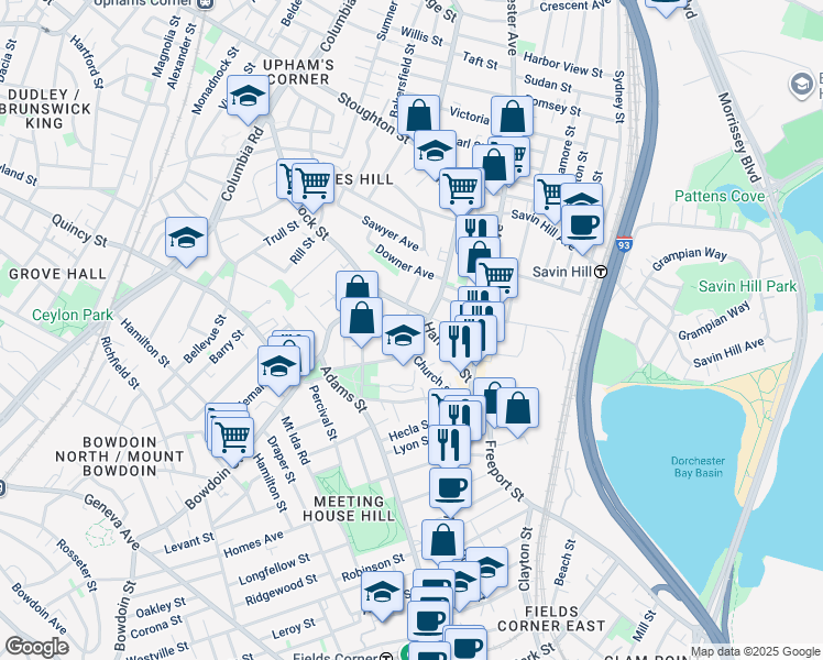 map of restaurants, bars, coffee shops, grocery stores, and more near in 