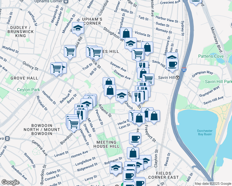 map of restaurants, bars, coffee shops, grocery stores, and more near in 
