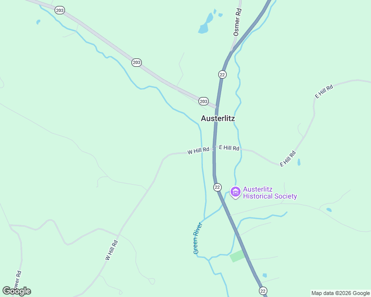 map of restaurants, bars, coffee shops, grocery stores, and more near 429 West Hill Road in Austerlitz