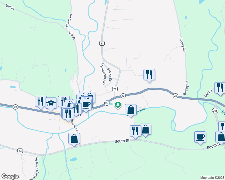 map of restaurants, bars, coffee shops, grocery stores, and more near 16-20 Mitchell Hollow Road in Windham