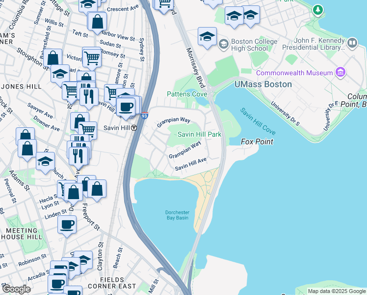 map of restaurants, bars, coffee shops, grocery stores, and more near A1 Alpine Place in Boston
