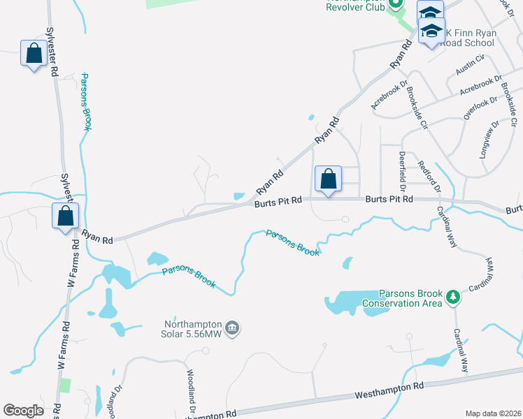 map of restaurants, bars, coffee shops, grocery stores, and more near 1268 Burts Pit Road in Northampton