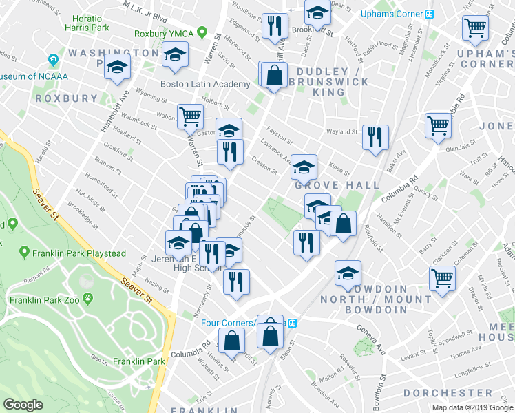 map of restaurants, bars, coffee shops, grocery stores, and more near 116A Brunswick Street in Boston