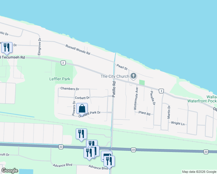 map of restaurants, bars, coffee shops, grocery stores, and more near 112 Seymour Cres in Windsor