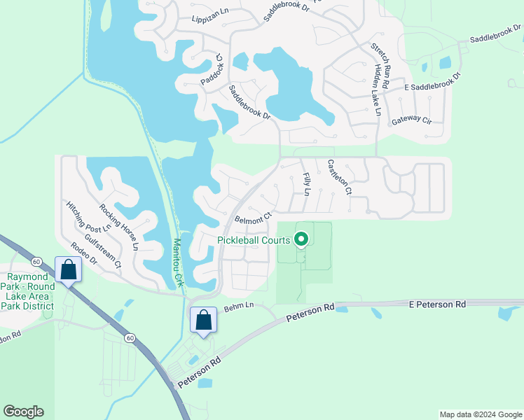 map of restaurants, bars, coffee shops, grocery stores, and more near 4 Hialeah Court in Grayslake
