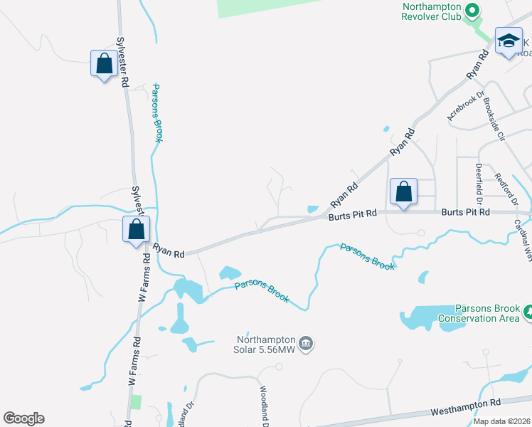 map of restaurants, bars, coffee shops, grocery stores, and more near 1373 Burts Pit Road in Northampton