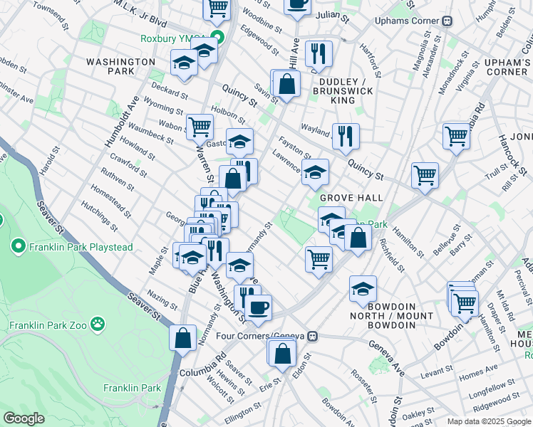 map of restaurants, bars, coffee shops, grocery stores, and more near 116A Brunswick Street in Boston