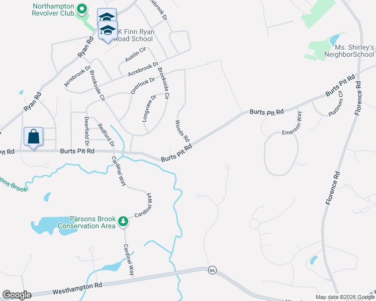 map of restaurants, bars, coffee shops, grocery stores, and more near 838-932 Burts Pit Road in Northampton