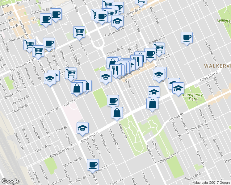 map of restaurants, bars, coffee shops, grocery stores, and more near 22981 Farmington Road in Farmington