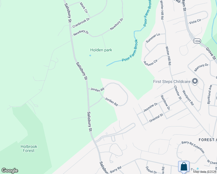 map of restaurants, bars, coffee shops, grocery stores, and more near 17 Jordan Road in Holden