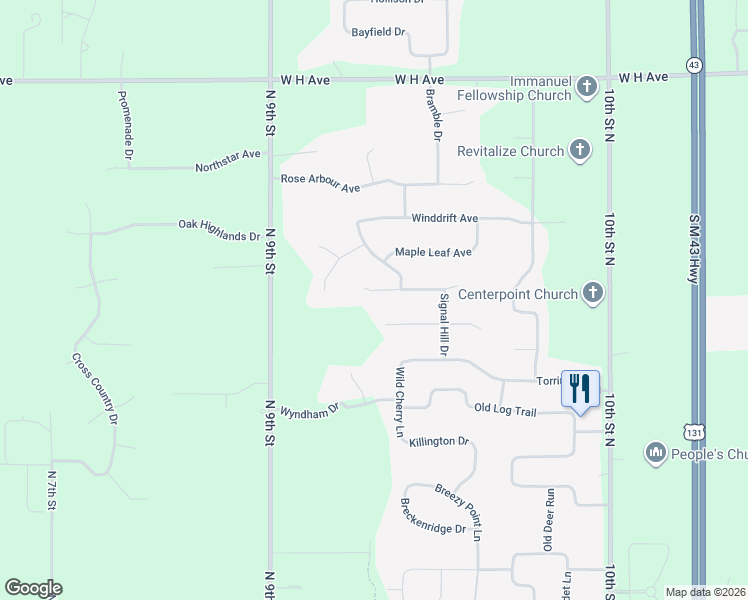 map of restaurants, bars, coffee shops, grocery stores, and more near 6497 Nightingale Avenue in Kalamazoo