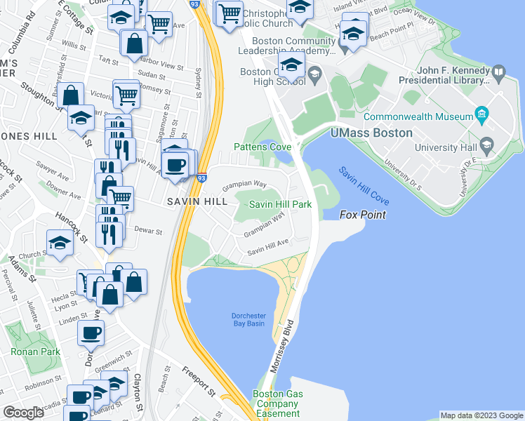 map of restaurants, bars, coffee shops, grocery stores, and more near A1 Alpine Place in Boston