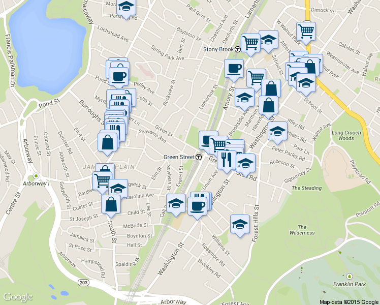 map of restaurants, bars, coffee shops, grocery stores, and more near 2 Everett Street in Boston