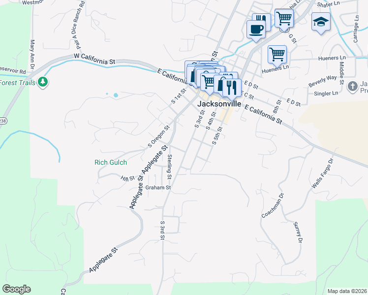 map of restaurants, bars, coffee shops, grocery stores, and more near 570 South 3rd Street in Jacksonville
