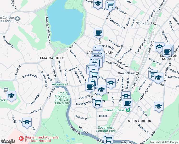 map of restaurants, bars, coffee shops, grocery stores, and more near 11 Eliot Street in Boston