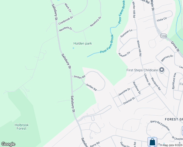 map of restaurants, bars, coffee shops, grocery stores, and more near 17 Jordan Road in Holden